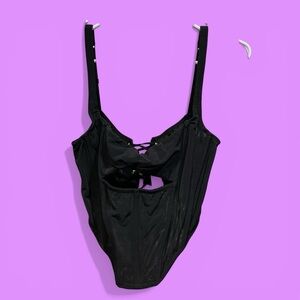 Cute whimsigoth coquette tie back cut out corset top Out From Under